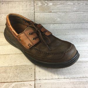 Bass mens lowtide boat shoes brown leather driving